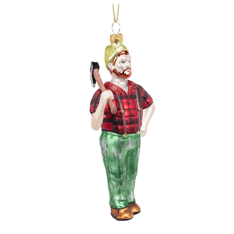 Lumberjack Glass Ornament | Putti Christmas Celebrations Canada
