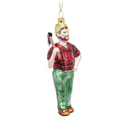 Lumberjack Glass Ornament | Putti Christmas Celebrations Canada