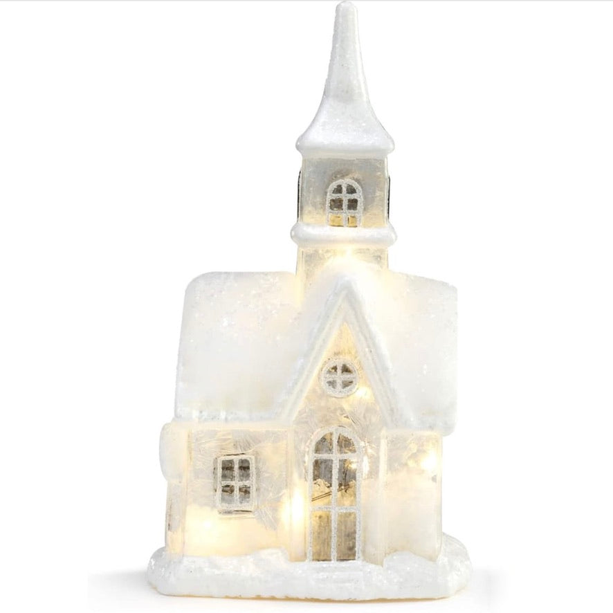 Snowy LED Village Glass House