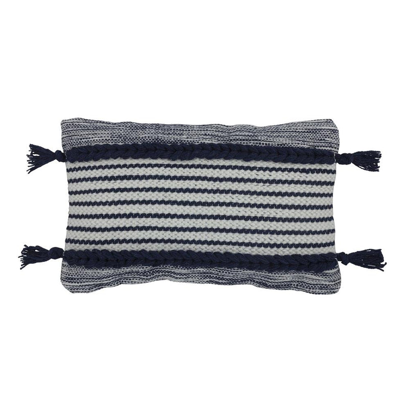 Navy Striped Indoor/Outdoor Pillow | Putti Fine Furnishings 