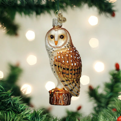 Old World Christmas Barn Owl Glass Ornament  | Putti Christmas