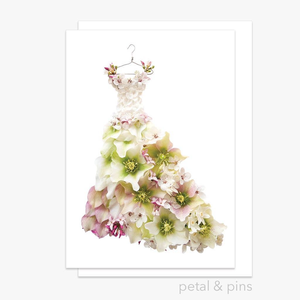 Petal & Pins Springtime Dress Floral Greeting Card