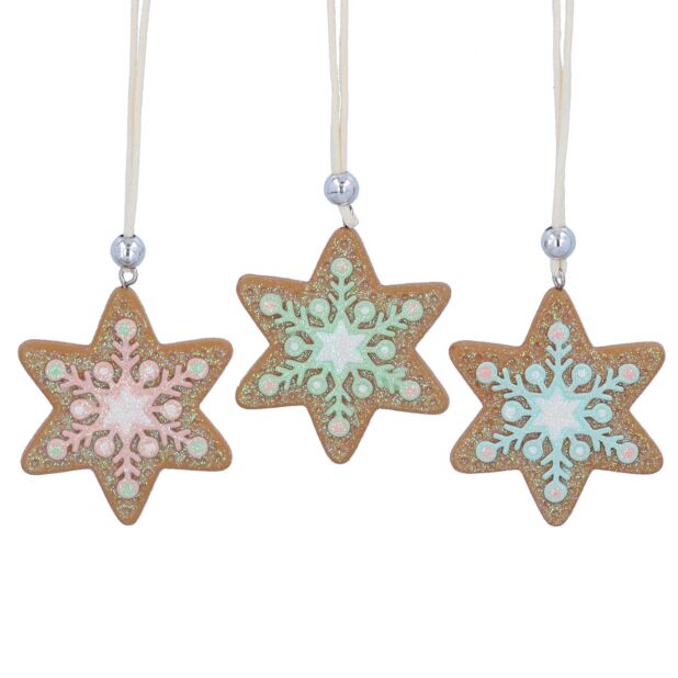Pastel Gingerbread Star Ornament