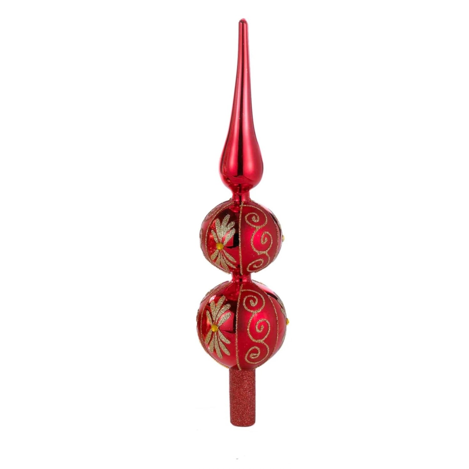 Decorative Glass Tree Topper - Red