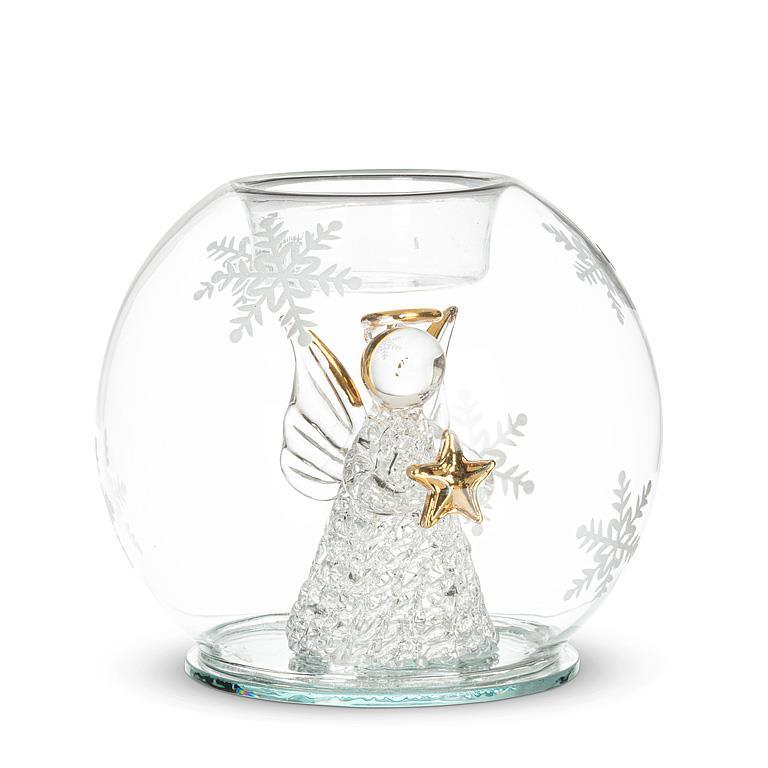 Spun Angel with Star Glass Ball Votive | Putti Christmas Decorations
