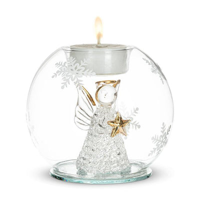 Spun Angel with Star Glass Ball Votive | Putti Christmas Decorations