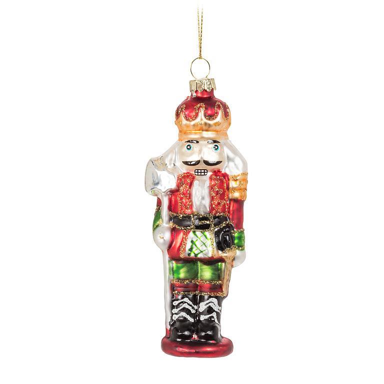 Multi Color Bright Glass Nutcracker Ornament