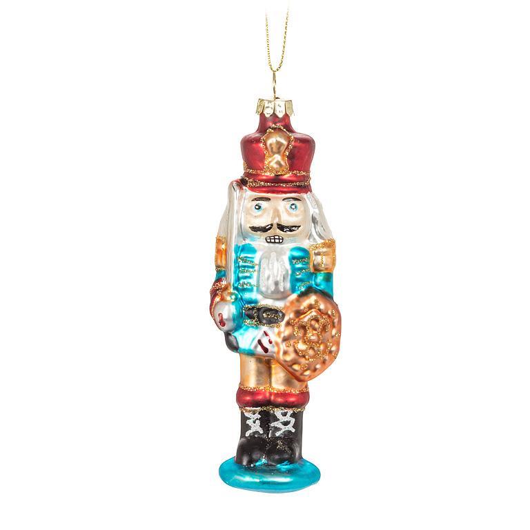 Multi Color Bright Glass Nutcracker Ornament