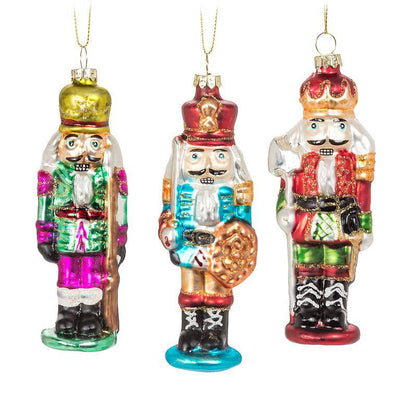 Multi Color Bright Glass Nutcracker Ornament