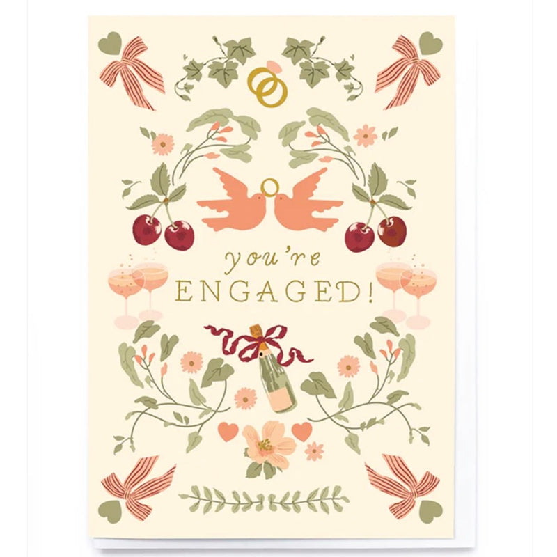 Love Birds Engagement Greeting Card