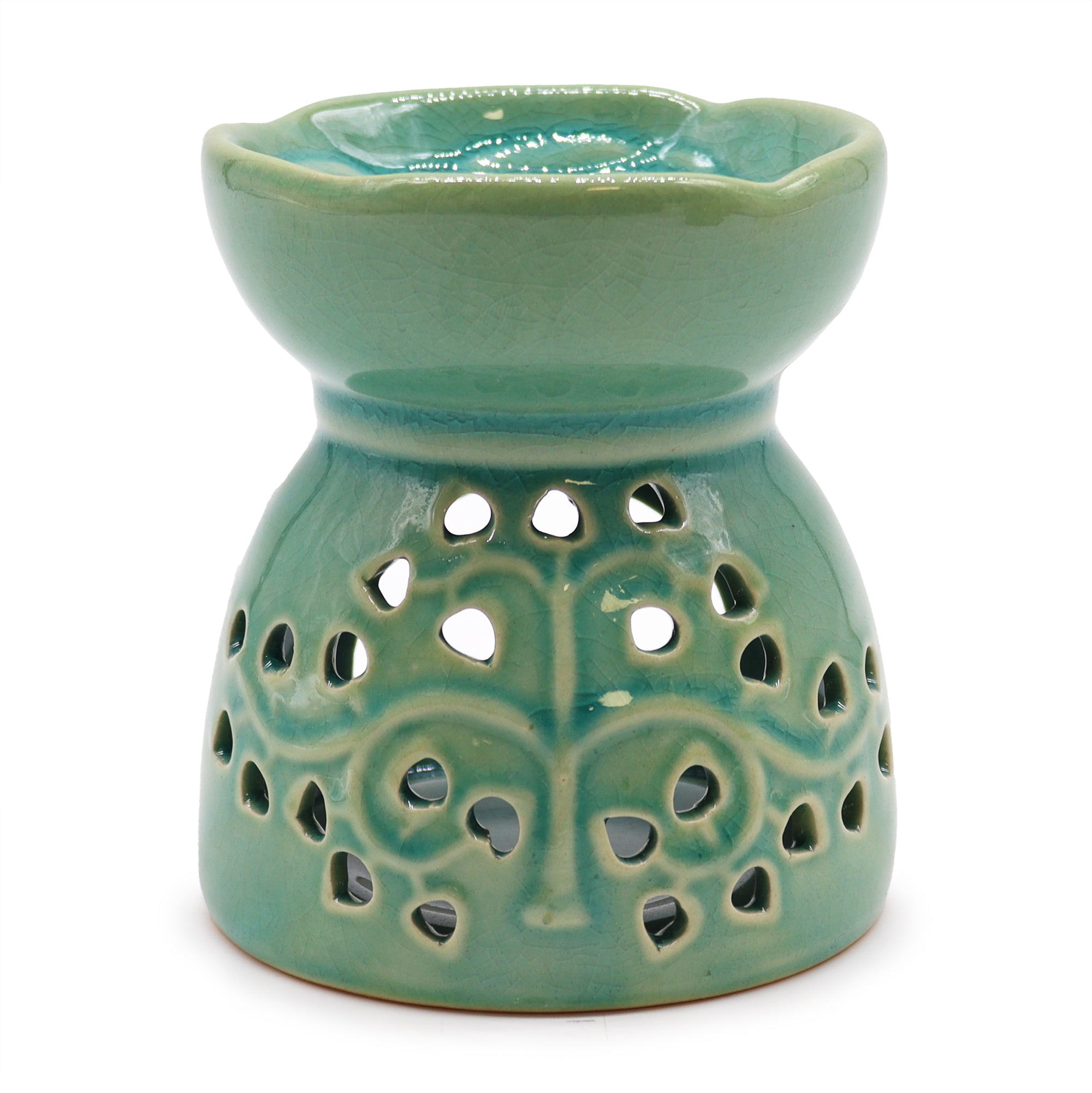 Tree of Life Ceramic Wax Melter - Aqua