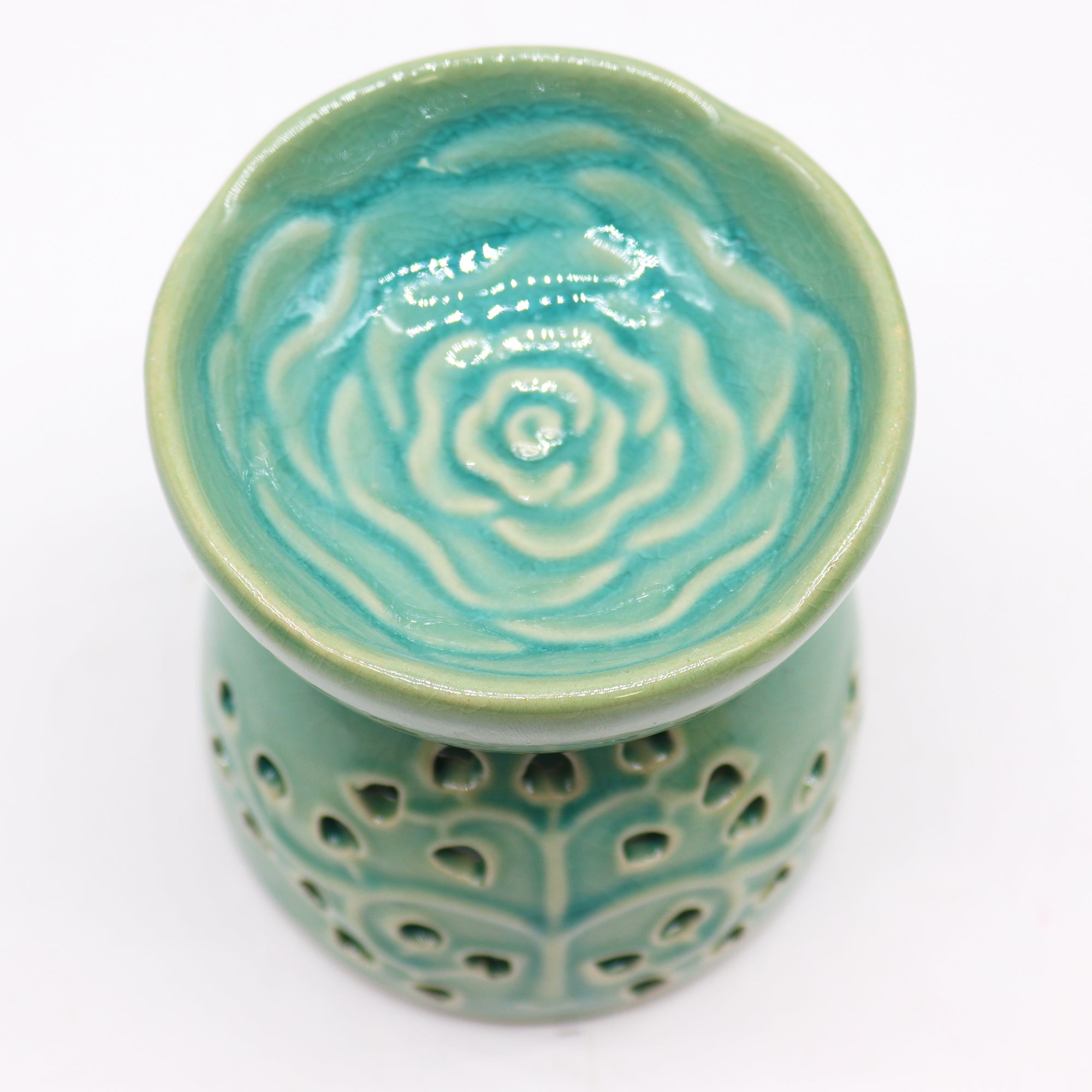 Tree of Life Ceramic Wax Melter - Aqua