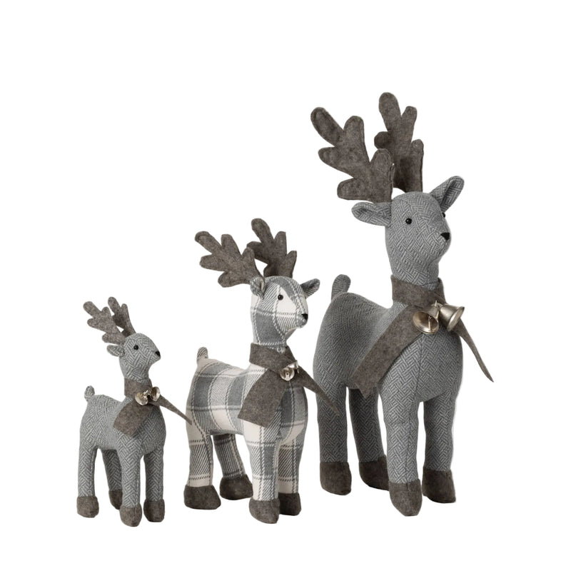 Grey Stuffed Reindeer | Putti Christmas