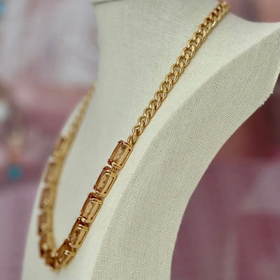 Valentine Rouge "Accidental Icon" Swarovski Topaz Crystal Necklace