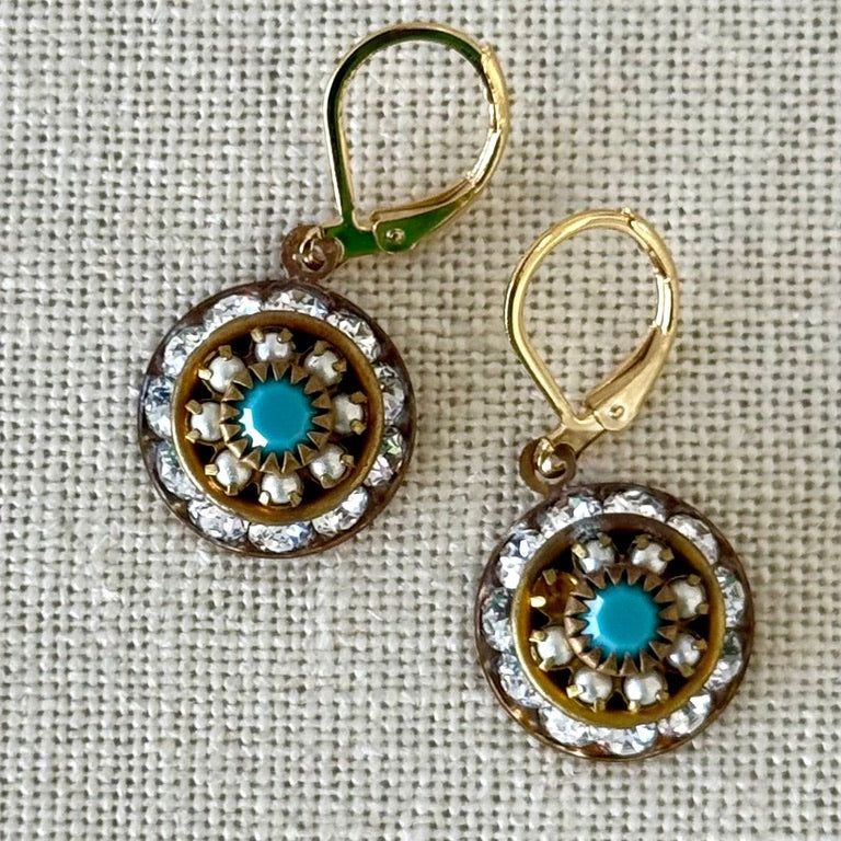 Valentine Rouge "Turquoise Blossom" Earrings