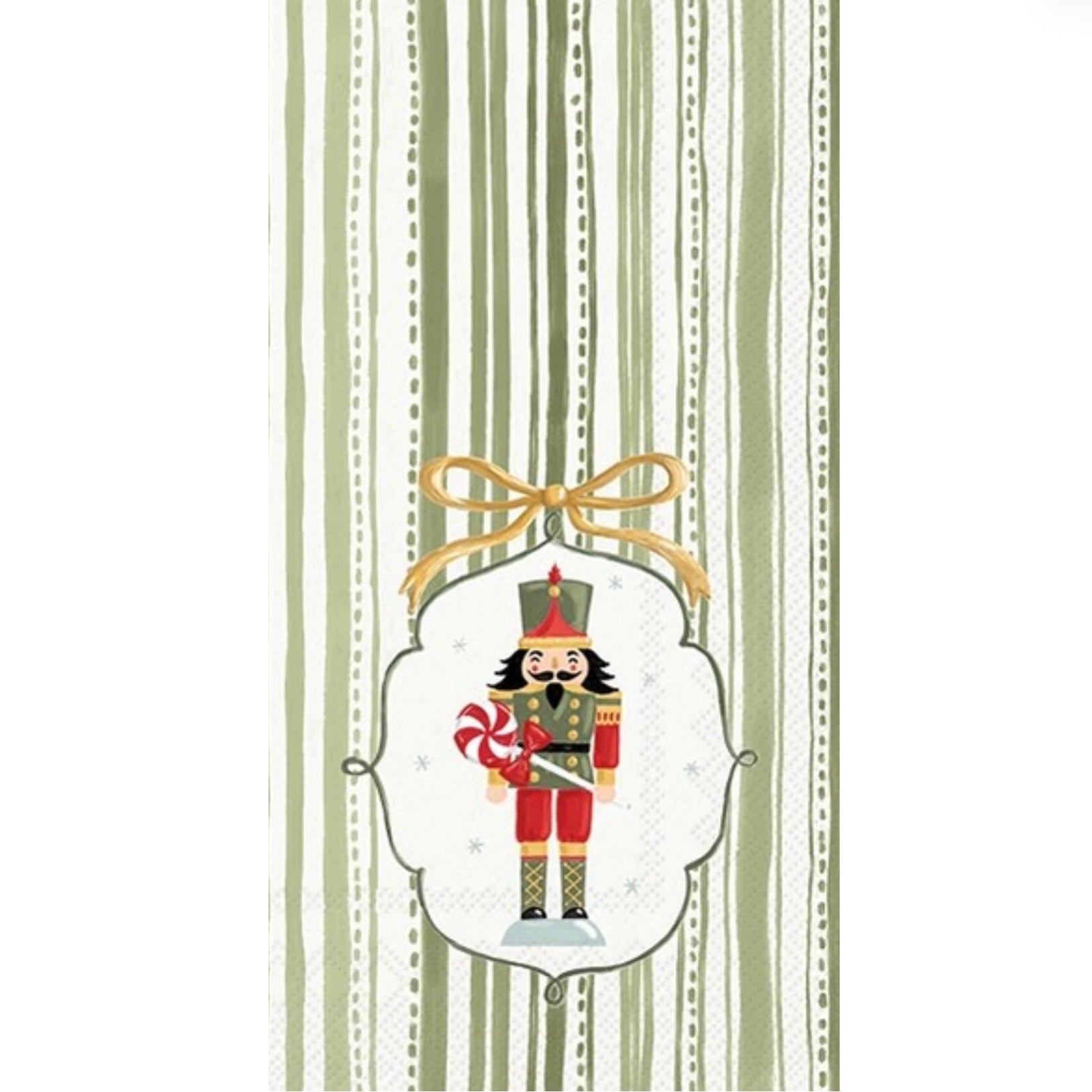 Frosty Nutcracker Green Paper Buffet Napkin