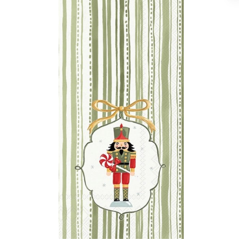 Frosty Nutcracker Green Paper Buffet Napkin