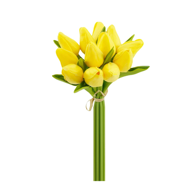 Real Touch Tulip Bud Bouquet - Yellow | Putti Fine Furnishings