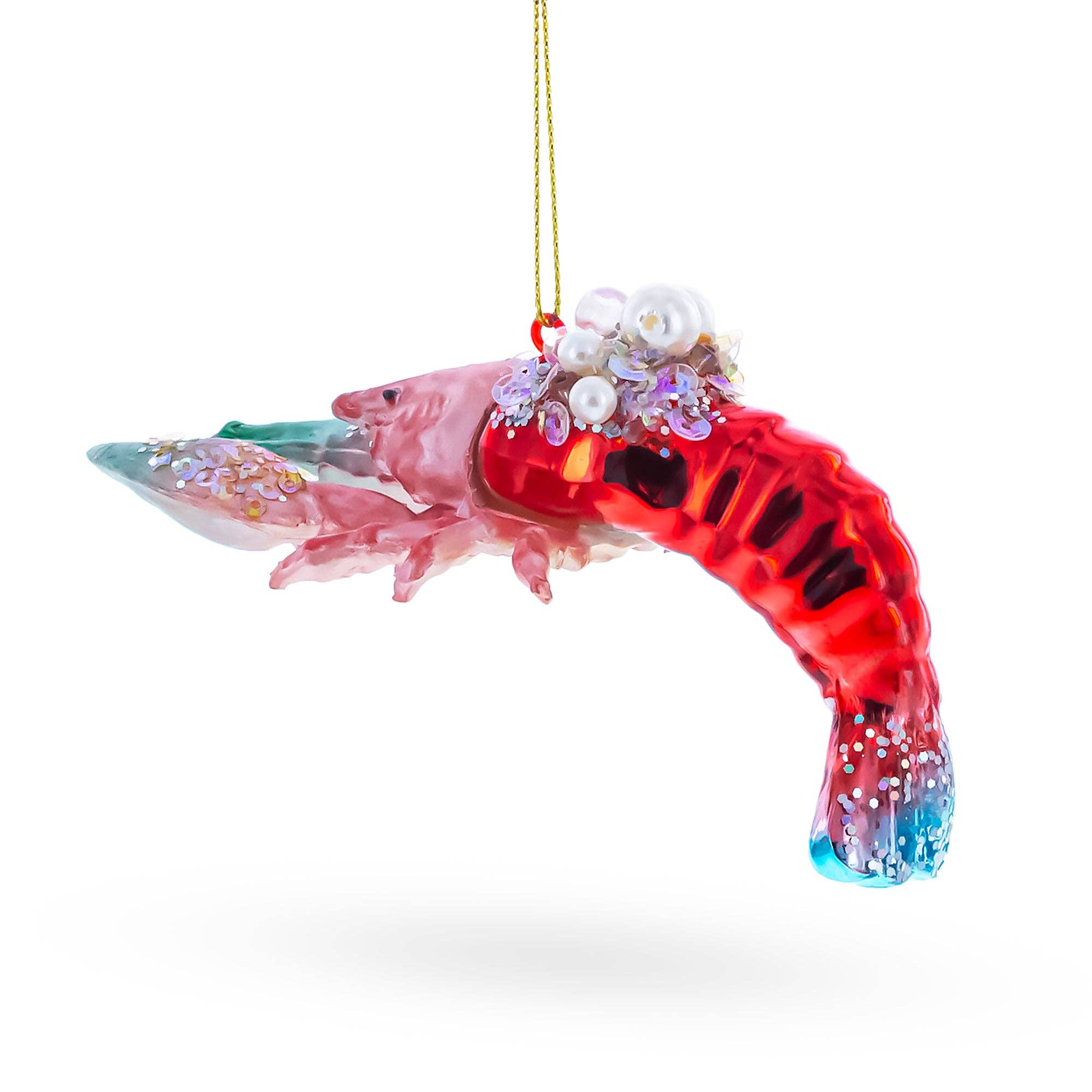 Glam Lobster Glass Christmas Ornament