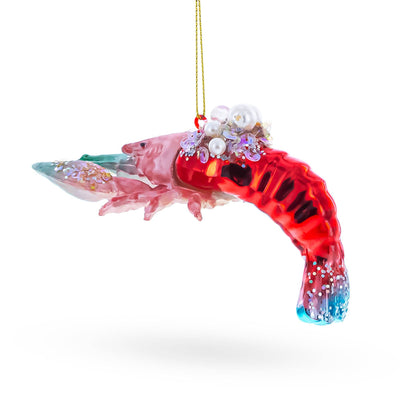 Glam Lobster Glass Christmas Ornament