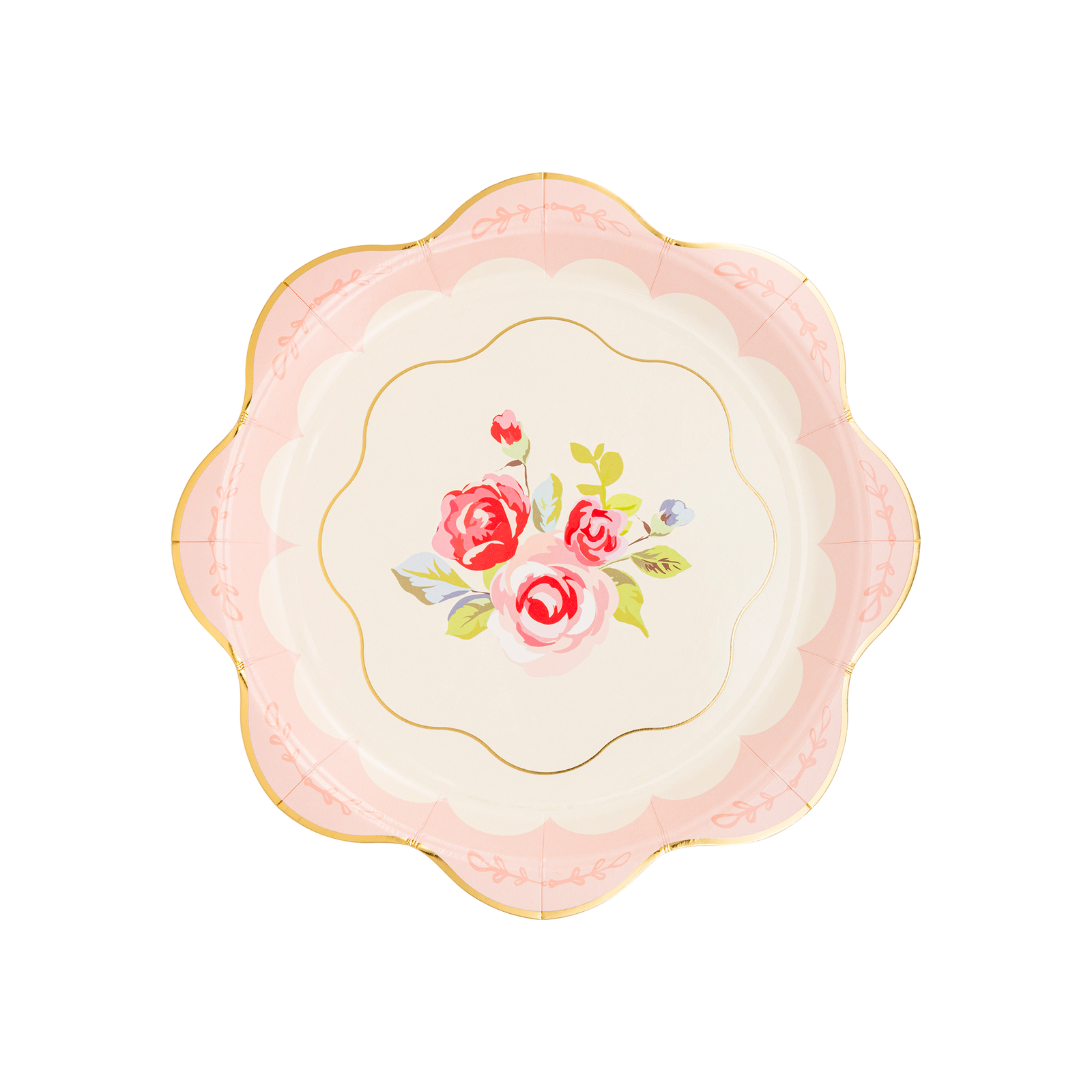 Tea Party Scalloped Round Paper Plate