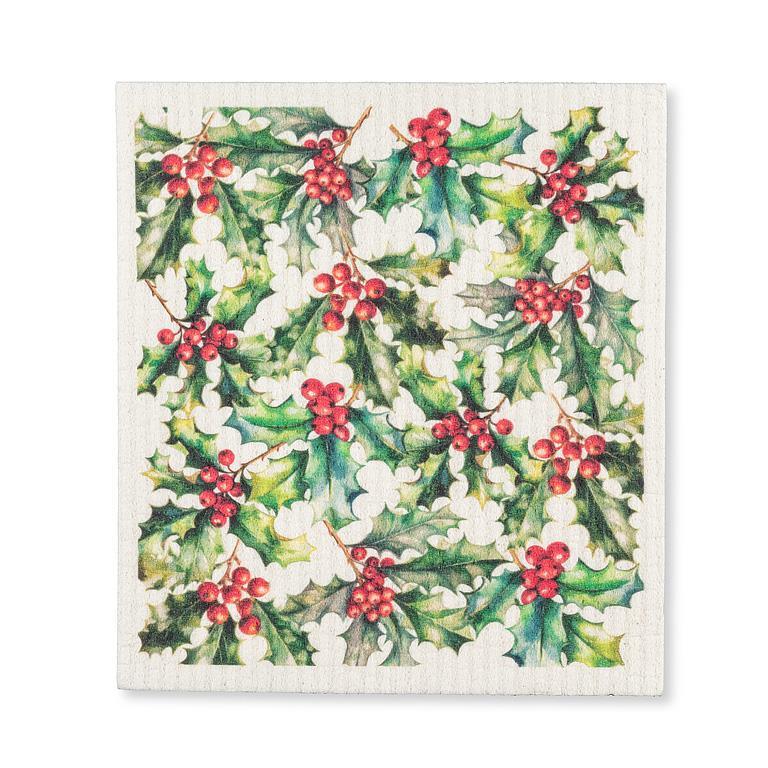 Holly & Berries Dishcloth