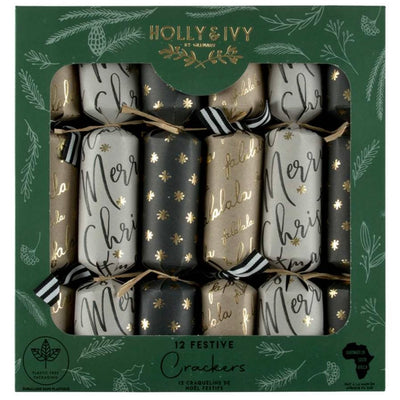 Holly & Ivy Merry Xmas Festive Christmas Crackers | Putti Christmas