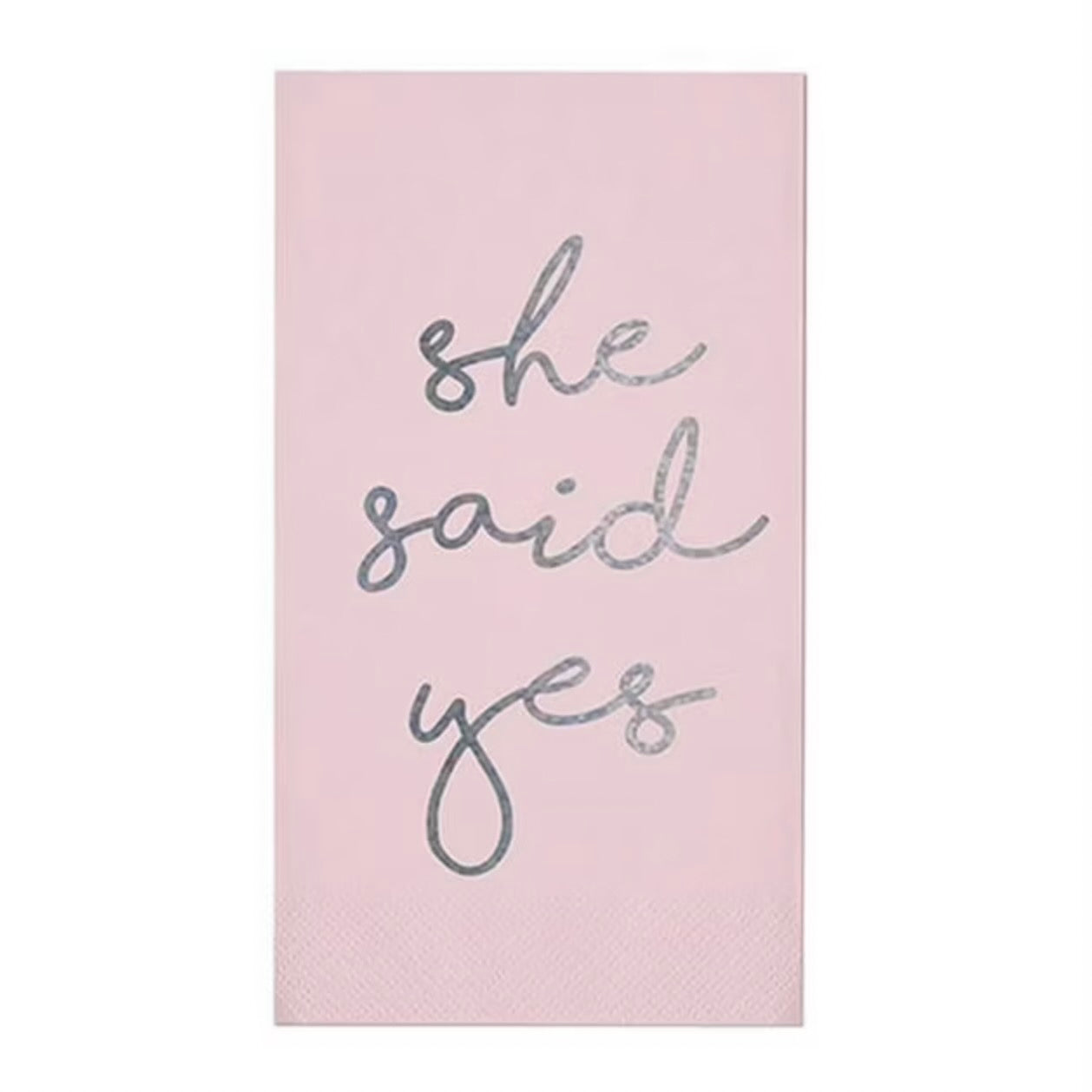 "She Said Yes" Silver Foil Paper Guest Towel