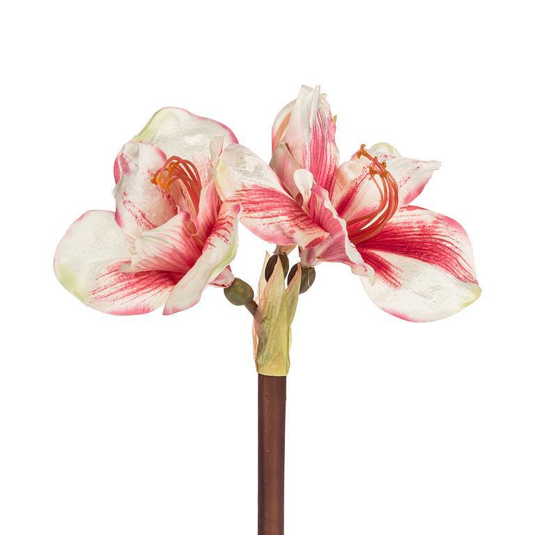 Pink Amaryllis Stem with Three Blooms | Putti Christmas Decorations