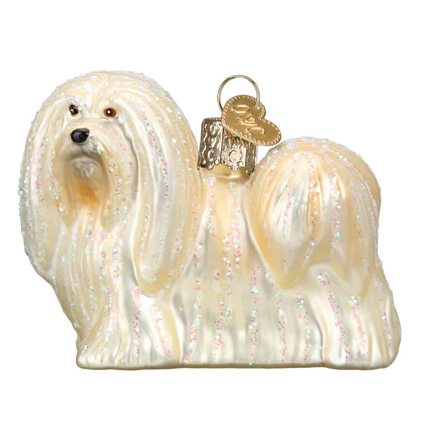 Old World Christmas Lhaso Apso Dog Ornament | Putti Christmas Decorations