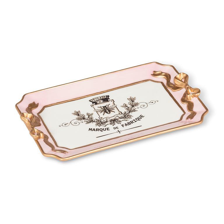 Small Rectangular Tray with Bow | Putti Fine Furnishings