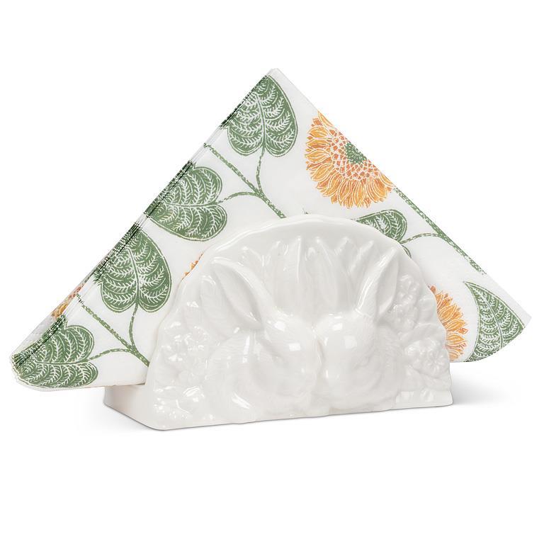 White Rabbit Pair Napkin Holder