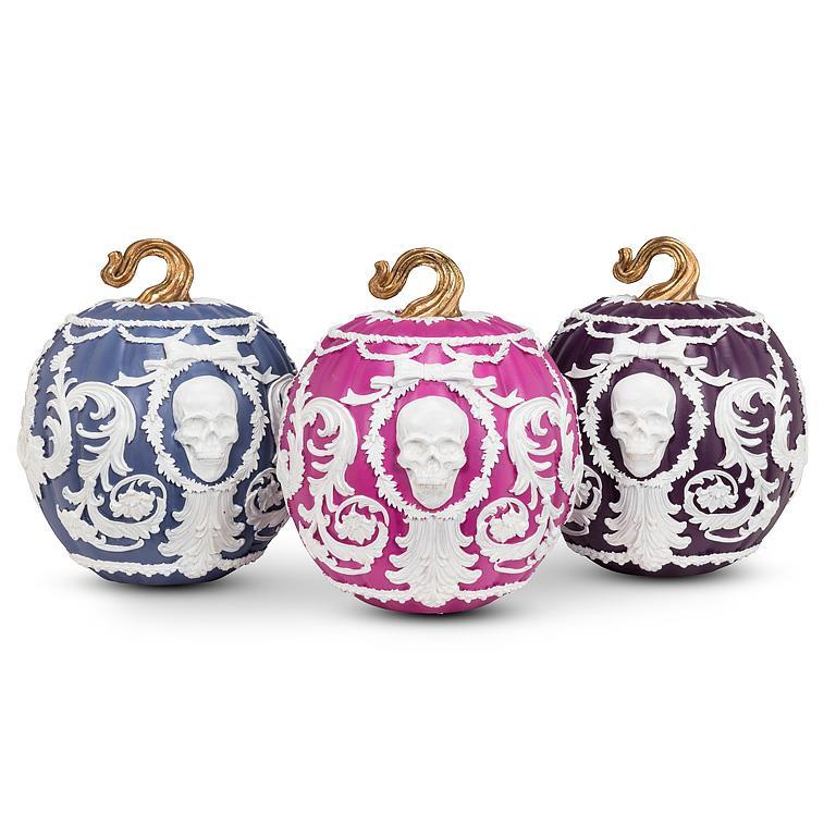 Embossed Scroll Pumpkin - Blue