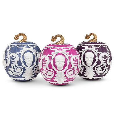 Embossed Scroll Pumpkin - Blue