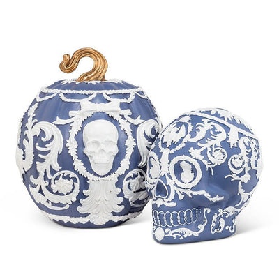 Embossed Scroll Pumpkin - Blue