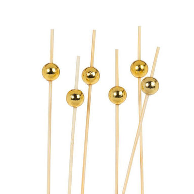 Metallic Gold Ball Canape Picks | Putti Party Supplies