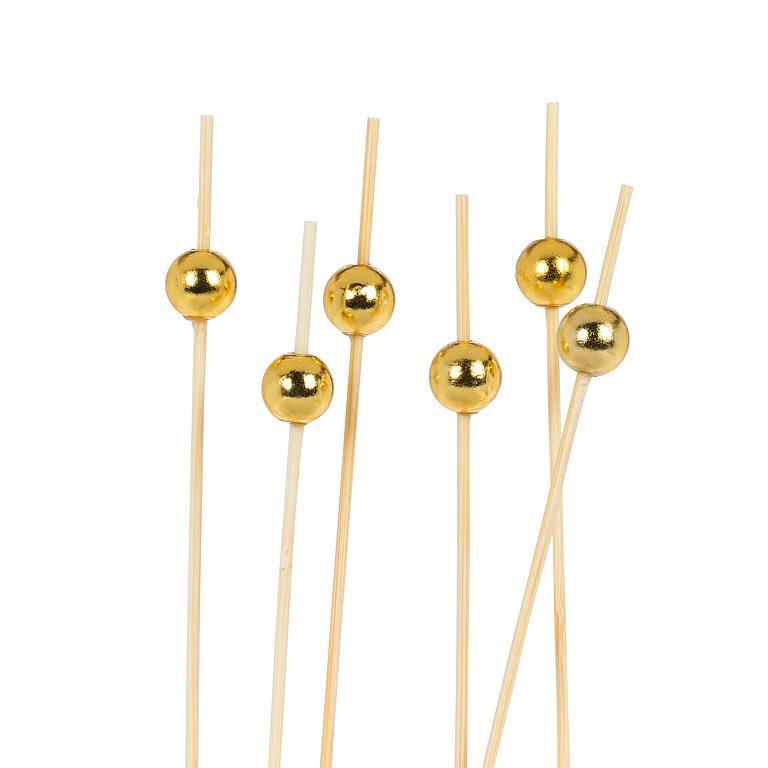 Metallic Gold Ball Canape Picks | Putti Party Supplies