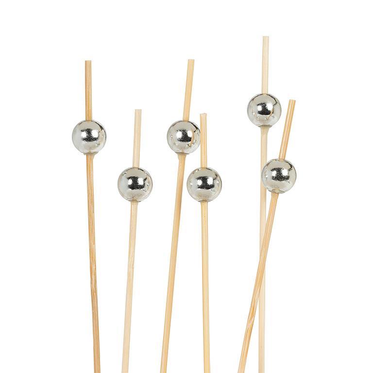 Metallic Silver Ball Canape Picks | Putti Party Supplies