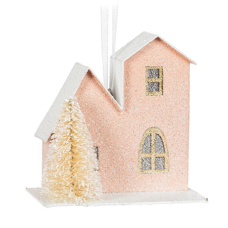 Pastel House & Tree Ornament - Set of 6