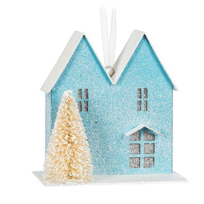 Pastel House & Tree Ornament - Set of 6