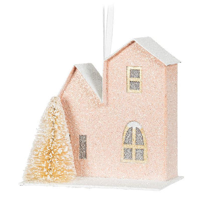 Pastel House & Tree Ornament - Set of 6
