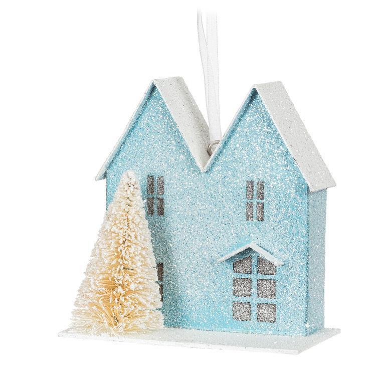 Pastel House & Tree Ornament - Set of 6