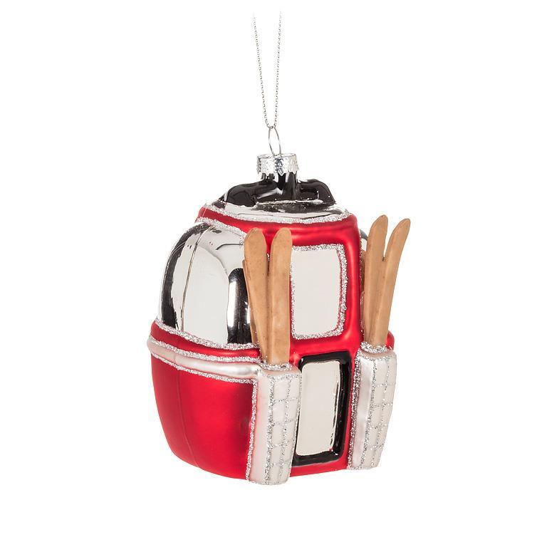 Ski Gondola Glass Ornament