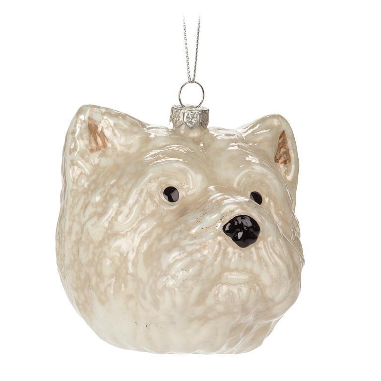 Westie Face Glass Ornament | Putti Christmas Celebrations Canada