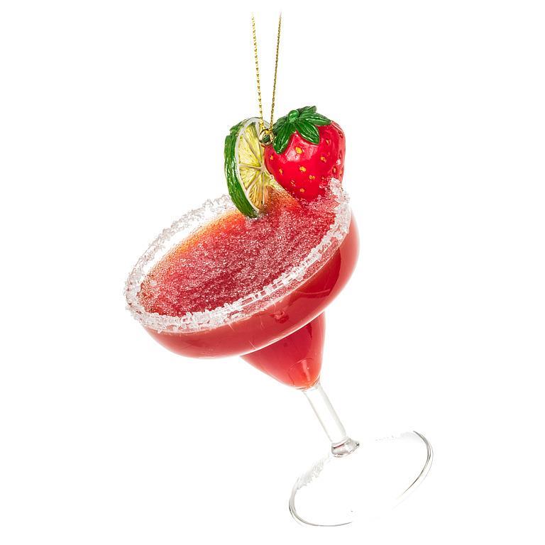 Strawberry Margarita Glass Ornament | Putti Christmas Decorations