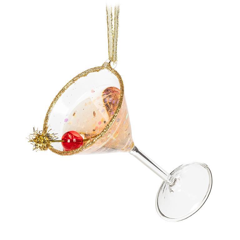 Festive Martini Glass Ornament | Putti Christmas Decorations