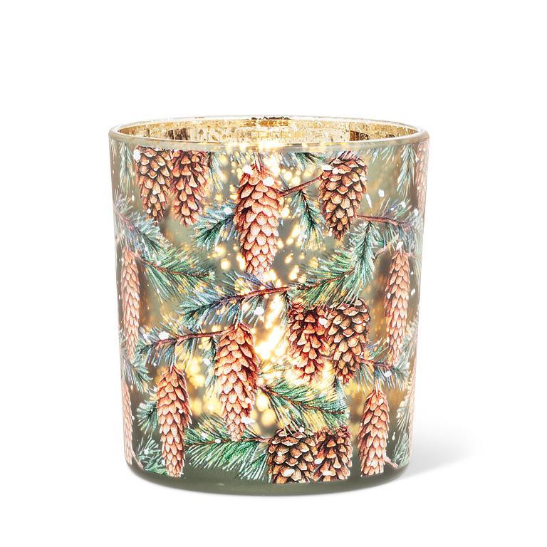 Frosted Pinecones Votive Holder - Small | Puti Christmas Decor