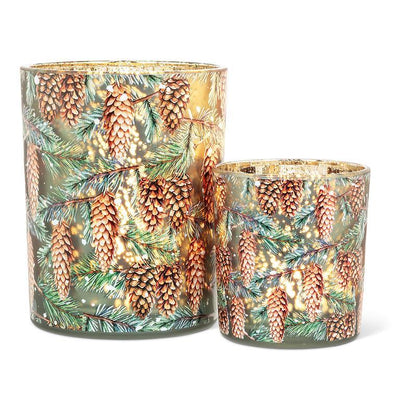 Frosted Pinecones Votive Holder - Small