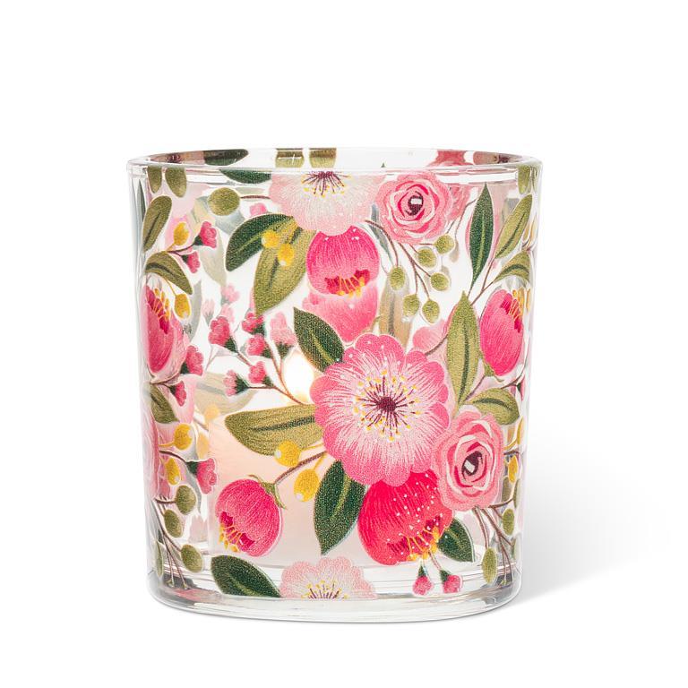 Bright Florals Glass Votive Holder | Putti Fine Furnishings Canada