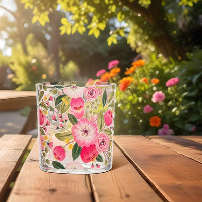 Bright Florals Glass Votive Holder | Putti Fine Furnishings Canada